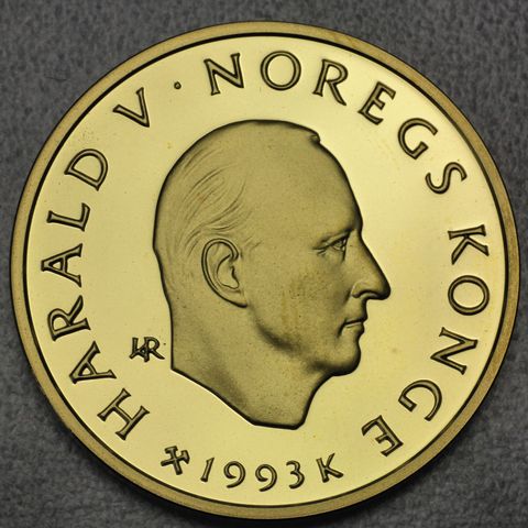 1500 Kronen Goldmünze Norwegen 1994 Lillehammer Harald V Norges Konge Olympische Spiele