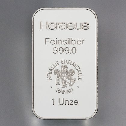 1oz Silberbarren Heraeus