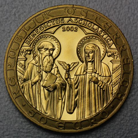 Goldmünze 50 Euro Österreich 2002 - Orden und die Welt - 2000 Jahre Christentum