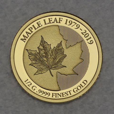 Goldmünze 10 Dollars Salomonen 2019 - Maple Leaf 1/2g  Feingold