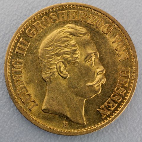 10 Reichsmark Goldmünze Ludwig III - Hessen - Prägejahre 1872, 1873 Jäger Nr. 213