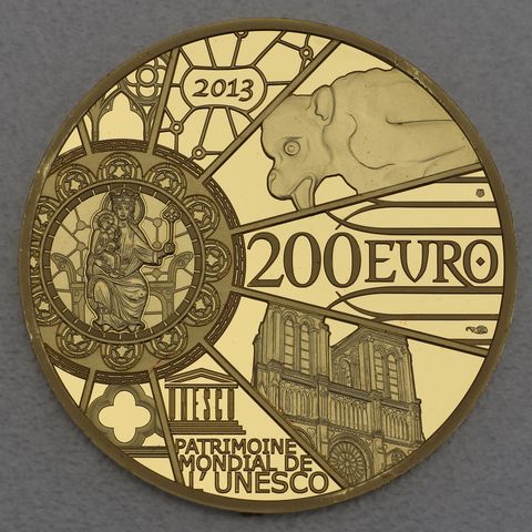 Goldmünze 200 Euro Frankreich 2013 - 850 Jahre Notre Dame