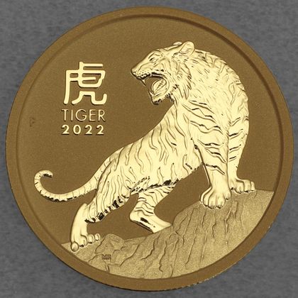 Lunar III, 1oz Goldmünze, Tiger, 2022