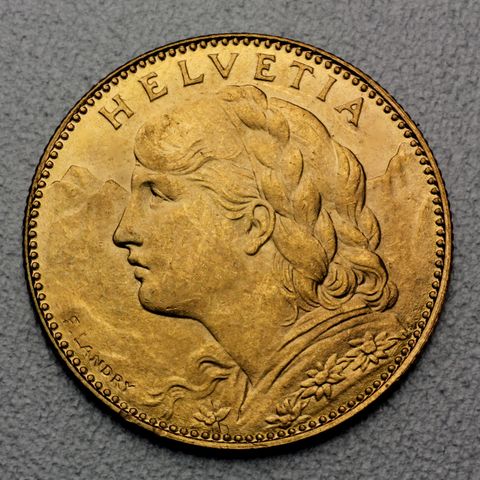 10 Schweizer Gold Vreneli