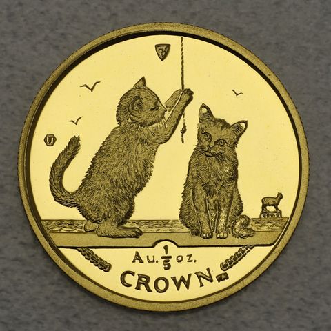 Goldmünze 1/5oz Isle of Man Cat Katzen 2001 - Somali Kitten Cats