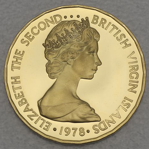 Goldmünze 100 Dollar British Virgin Islands 1978 - Coronation Jubilee (900er Feingold)