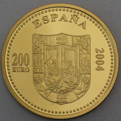 Goldmünze 200 Euro Spanien 2004 500. Todestag von Isabel