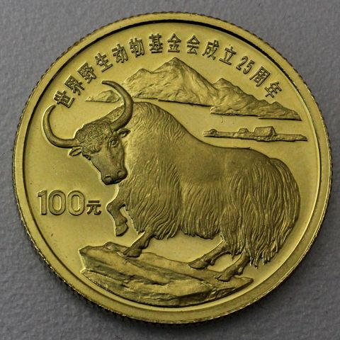 100 Yuan Goldmünze Yak 1986 - 11,318g 22K