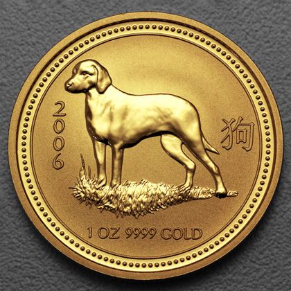 Lunar I, 1oz Goldmünze, Hund, 2006