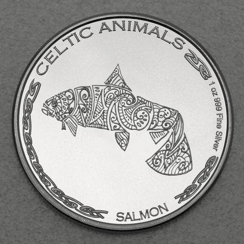 Silbermünze 1oz Tschad Celtic Animals Serie 2021 - Salmon