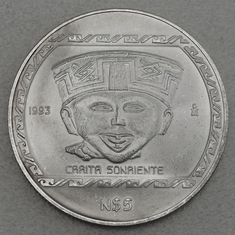 Silbermünze 1oz Mexiko Präkolumbische Kulturen - Veracruz Carita Sonriente 1993