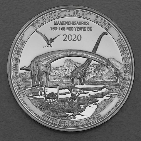 Silbermünze 1oz Congo Prehistoric Life - 2020 Mamenchisaurus 