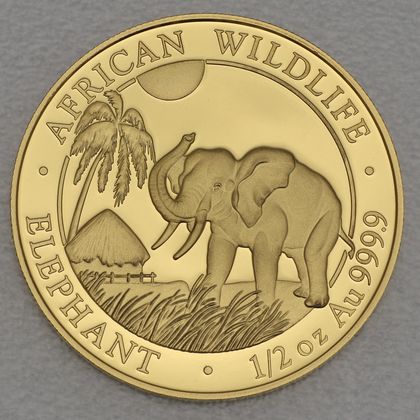 1/2oz Goldmünze Somalia Elefant 2017