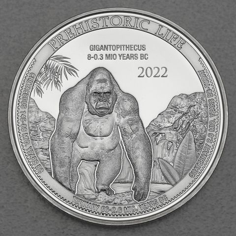 Silbermünze 1oz Congo Prehistoric Life - 2022 Gigantopithecus 