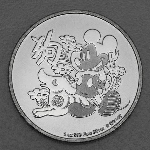 Silbermünze 1oz Niue Mickey Mouse 2018 Lunar Dog