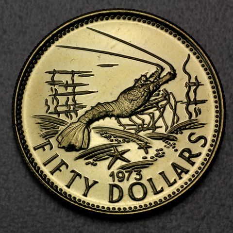 50 Dollar Goldmedaille der Bahamas 1973 aus 7,27g 585er Gold