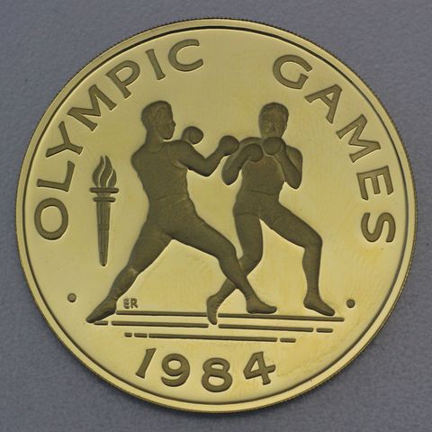 Goldmünze 1000 Tala Samoa 1984 - Boxkampf