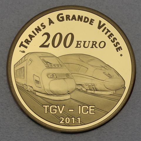 Goldmünze 200 Euro Frankreich 2011 - TGV - ICE