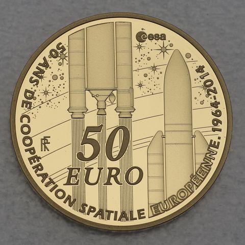 Goldmünze 50 Euro Frankreich 2014 - 50 Jahre Weltraumzusammenarbeit