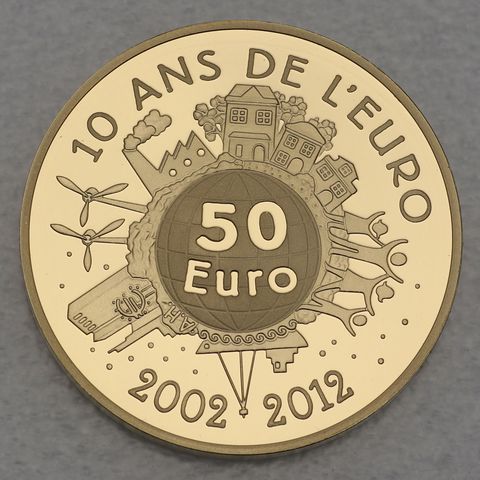 Goldmünze 50 Euro Frankreich 2012 - 10 Jahre Euro