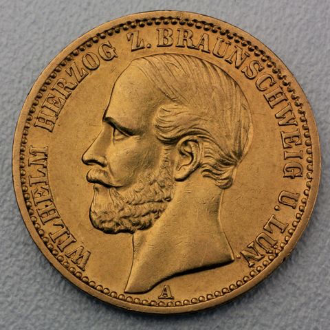 20 Reichsmark Goldmünze Wilhelm - Braunschweig-Lüneburg Prägejahr 1875 Jäger Nr. 203