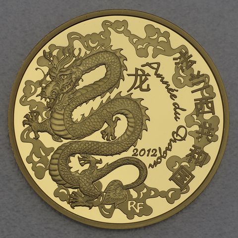 Goldmünze 200 Euro Frankreich 2012 - Lunar Drache 