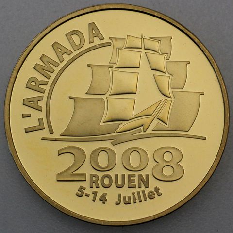 Goldmünze 10 Euro Frankreich 2008 - Rouen Armada