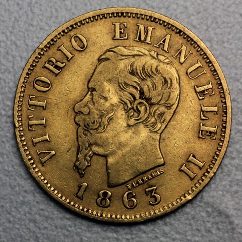 10 Lire Goldmünze Italien Vittorio Emanuele II