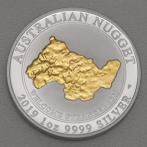 Silber 1oz Nugget vergoldet