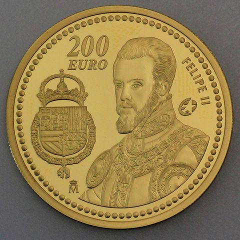 Goldmünze 200 Euro Spanien 2009 Philipp II.