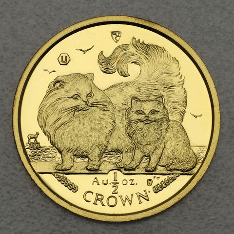 Goldmünze 1/2oz Isle of Man Cat Katzen 2009 - Chinchilla Cat