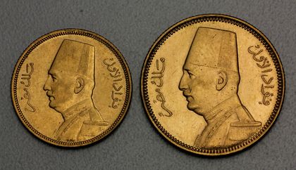 50 und 100 Piaster Goldmünze Ägypten Fuad I