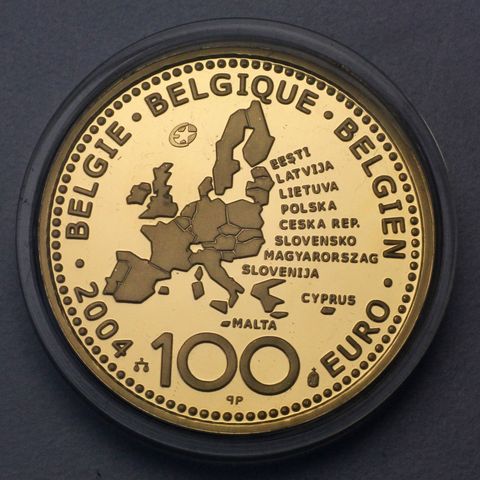 100 Euro Goldmünzen Belgien 2004 EU Erweiterung