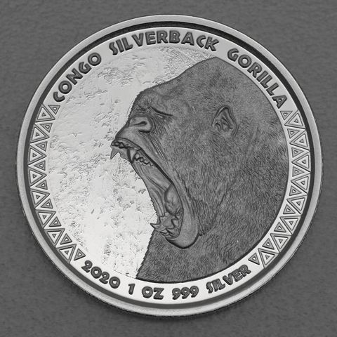 Silbermünze 1oz Congo Silverback Gorilla 2020