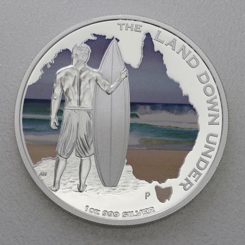 Silbermünze 1oz Australien Land down under - 2013 Ocean and Surf