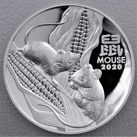 Lunar III Silbermünze 1oz Maus High Relief