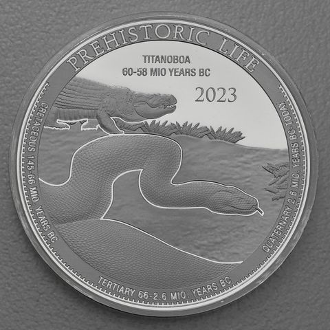 Silbermünze 1oz Congo Prehistoric Life - 2023 Titanboa