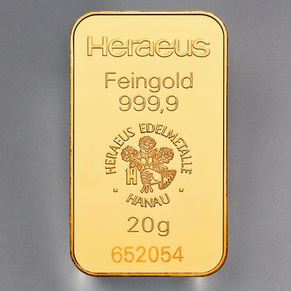 20g Goldbarren Heraeus