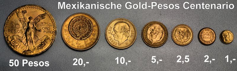 Mexikanische Centenario Goldmunzen Goldpesos Verkaufen Esg