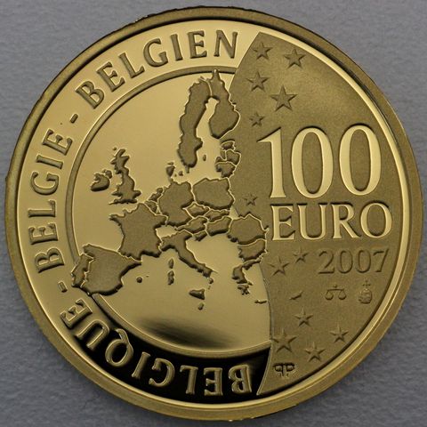 100 Euro Goldmünze Belgien 2007 Münzprägung