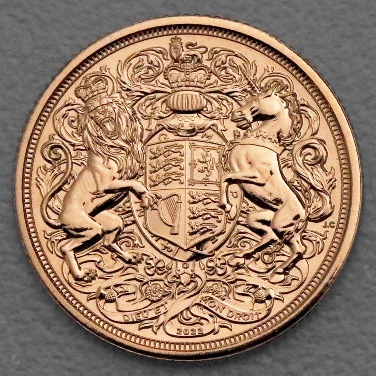 1 Sovereign Goldmünze, Charles III, 2022