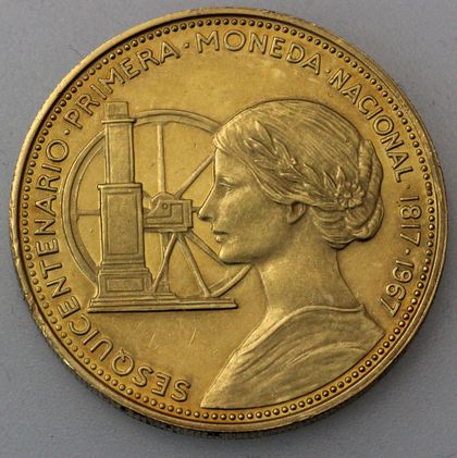 100 Pesos Goldmünze Chile 1968