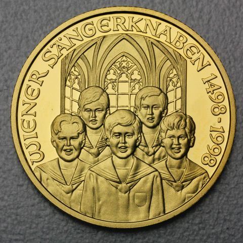 500 Schilling Goldmünze Österreich 1998 Wiener Sängerknaben