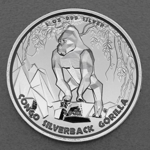 Silbermünze 1oz Congo Silverback Gorilla 2021