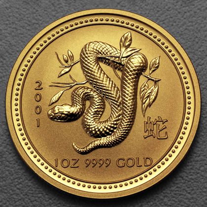 Lunar I, 1oz Goldmünze, Schlange, 2001