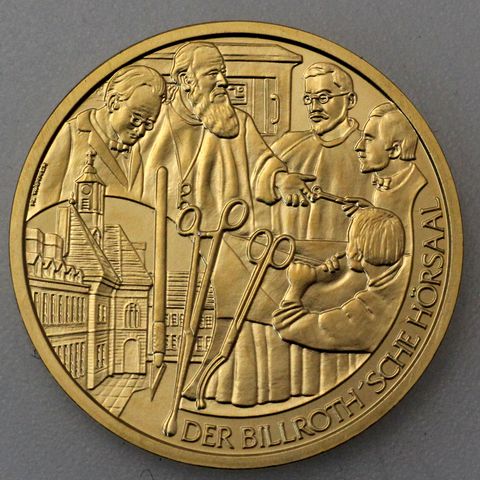 Goldmünze 50 Euro Österreich 2009 - Theodor Billroth - Große Mediziner