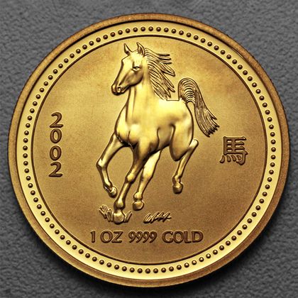 Lunar I, 1oz Goldmünze, Pferd, 2002