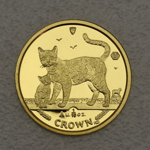 Goldmünze 1/10oz Isle of Man Cat Katzen 2002 - Bengal Cat & Kitten