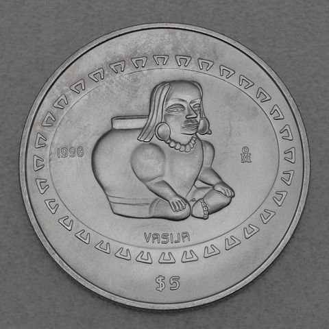 Silbermünze 1oz Mexiko Präkolumbische Kulturen - Teotihuacan Vase 1998