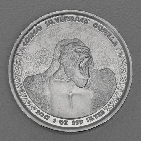 Silbermünze 1oz Congo Silverback Gorilla 2017